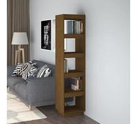 Tonture Bibliothèque Marron Miel 40x35x167 cm en Bois de pin Massif, étagère Rangement pour Livres, Magazines, décorations, cloison de séparation, Meuble Pratique pour Salon, Bureau ou Chambre