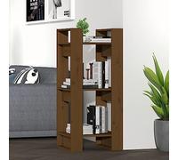 Tonture Bibliothèque Marron Miel en Bois Massif 41x35x91 cm avec Rangement Multifonctionnel pour Salon Bureau Chambre ou entrée idéale comme cloison de séparation