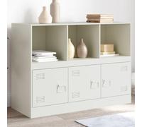 Tonture Buffet Blanc 99x39x73 cm en Acier laminé à Froid avec 3 Portes, étagères pour Salle à Manger, Salon ou entrée, Meuble de Rangement Pratique et Robuste