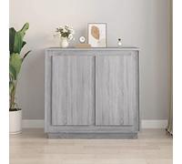Tonture Buffet Enfilade en Bois d'ingénierie Gris Sonoma 80x34x75 cm avec Portes et tiroirs pour Salon Salle à Manger Chambre