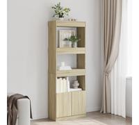 Tonture Buffet Haut 63x33x180 cm en Bois d'ingénierie chêne Sonoma Meuble de Rangement Multifonctionnel pour Salon Bureau Chambre avec Armoire et étagères