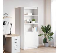 Tonture Buffet Haut Blanc 70x35x180 cm en Bois d'ingénierie avec 5 étagères Grand Espace de Rangement Meuble Multifonctionnel pour Salon Salle à Manger entrée Chambre