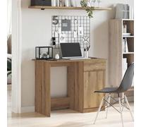 Tonture Bureau chêne Artisanal en Bois d'ingénierie 100x50x76 cm avec tiroir Rangement, Console Bureau pupitre pour télétravail, étude, Chambre, Ergonomique et Durable