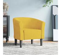Tonture Chaise Cabriolet Jaune Velours Confortable avec Dossier et accoudoir rembourrés, Fauteuil scandinave Design Moderne pour Salon Bureau Chambre détente Lecture