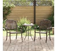 Tonture Chaise de Jardin 2 pcs Bronze en Aluminium 55 x 56,5 x 91 cm avec accoudoirs sculptés pour terrasse Balcon extérieur détente Repas