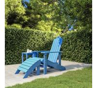 Tonture Chaise de Jardin Adirondack en PEHD Bleu Marine avec Repose-Pied Amovible, Dossier Haut, accoudoirs Larges, Fauteuil extérieur résistant aux intempéries pour terrasse, Balcon, Piscine