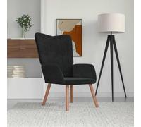 Tonture Chaise de Relaxation en Velours Noir avec Dossier capitonné et accoudoirs, siège rembourré Confortable 61,5 x 69 x 95,5 cm pour Salon Bureau Chambre détente Design Moderne