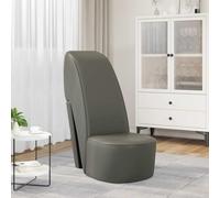 Tonture Chaise en Forme de Chaussure à Talon Haut Gris en Similicuir 43x82,5x85,5 cm Design Moderne pour Salon Bureau Chambre détente Confortable et Originale