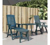 Tonture Chaise Longue Vert Plastique Pliable réglable pour Jardin terrasse Balcon Piscine extérieur détente Sieste Bronzer Fauteuil Relax Bain Soleil transat chilienne