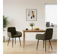 Tonture Chaises de Salle à Manger 2 pcs en Simili Daim Vert armée avec Cadre métal Robuste Dossier incliné accoudoirs Confortables Design Moderne pour Cuisine Salon Repas