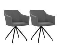 Tonture Chaises pivotantes à Manger Lot de 2 Gris Clair Tissu Polyester 54 x 54,5 x 78 cm Chaise Cuisine Fauteuil scandinave Moderne Design Ergonomique Confort Repas Salon Bar