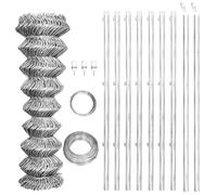 Tonture Clôture à mailles en acier galvanisé 15x1,25m avec poteaux robustes pour jardin extérieur terrasse balcon piscine, design simple, résistance à la corrosion et facile à installer