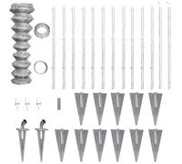 Tonture Clôture à mailles losangées en acier galvanisé 25x1,5 m avec poteaux en métal robuste pour jardin, terrasse, piscine ou espace extérieur, facile à installer, résistante à la corrosion