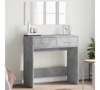 Tonture Coiffeuse avec miroir gris béton 80 x 39 x 80 cm en bois avec espace de rangement et tiroirs Table cosmétique moderne pour chambre à coucher salle de bain avec étagère et organiseur