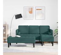 Tonture Ensemble de canapés modulable Vert foncé en Polyester avec Coussins, canapé d'angle 3 Places et Pouf, Design Moderne pour Salon, séjour, Bureau, Chambre, Confort et Style