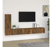 Tonture Ensemble de Meubles TV 3 pcs chêne fumé Bois d'ingénierie avec Rangement, Meuble Mural Suspendu, Buffet Console Moderne pour Salon Chambre séjour, Design scandinave Industriel Fonctionnel