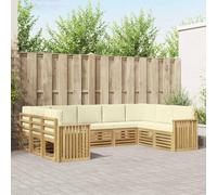 Tonture Ensemble Meuble canapé en Bois d'acacia Massif Design Moderne pour Jardin extérieur, Salon et terrasse, Set Complet avec fauteuils, Table et Rangement