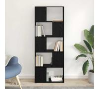 Tonture Ensemble Meuble TV Noir en Bois d'ingénierie 60 x 24 x 156 cm avec 4 étagères Suspendu Mural pour Salon séjour Chambre Design Moderne scandinave Industriel Rangement écran multimédia