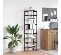 Tonture Étagère 4 Niveaux en Bois d'ingénierie et Acier 40 x 29,5 x 149 cm pour Rangement bibliothèque Bureau Salon Chambre décoration Industrielle Robuste