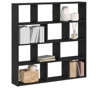Tonture Étagère murale à 12 compartiments en bois noir - Étagère suspendue - Étagère à livres - Décoration pour salon, chambre à coucher, cuisine, bureau - Peu encombrant - Design ordonné