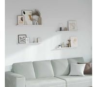 Tonture Étagère Murale avec 4 pièces en Bois d'ingénierie et marbre Blanc 80 x 9 x 3 cm pour Salon Chambre Cuisine Bureau Support de Rangement Flottant Design Moderne