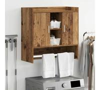 Tonture Étagère Murale en Bois Ancien, Support Suspendu, Rangement Flottant, pour Salon, Chambre ou Cuisine, capacité 30 kg, Design Contemporain, Facile à Installer, Dimensions 80 x 36 x 80 cm