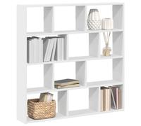 Tonture Étagère murale flottante à 12 compartiments - En bois - Blanc - Rangement décoratif - Pour salon, chambre à coucher, cuisine