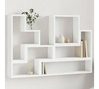 Tonture Étagère murale flottante en bois - 96 x 12 x 64 cm - Pour salon, chambre à coucher, cuisine, bureau, gain de place, rangement et décoration - Blanc