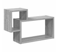 Tonture Étagère murale grise en bois 55 x 15 x 35 cm Support mural peu encombrant pour salon, chambre à coucher, cuisine, bureau avec beaucoup d'espace de rangement et solution de rangement moderne
