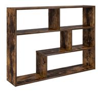 Tonture Étagère murale marron en bois 95 x 20 x 69,5 cm avec support mural, étagère suspendue peu encombrante pour salon, chambre à coucher, cuisine, étagère murale multifonctionnelle pour décoration