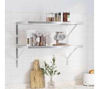 Tonture Étagères murales 2 pièces 75x40 cm en Acier Inoxydable argenté avec Support Robuste capacité 50 kg, Design Moderne, Fixation Invisible, idéal pour Rangement et décoration dans Salon, Chambre