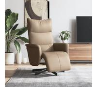 Tonture Fauteuil inclinable Cappuccino en Similicuir avec Repose-Pieds, pivotant 360 degrés, Dossier inclinable Ergonomique, Coussin rembourré, Design Moderne pour Salon Bureau Chambre détente