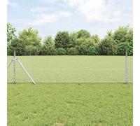 Tonture Fixation au sol hexagonale 50 x 0,4 m en acier galvanisé argenté pour clôture, panneau, barrière, treillis, mur de séparation ou brise-vue extérieur