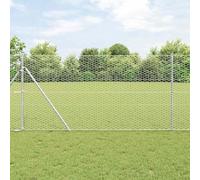 Tonture Fixation au sol hexagonale 50 x 1,2 m en acier galvanisé argenté pour clôture extérieure, panneau grillage, barrière, treillis, mur de séparation, adaptée à jardin, terrasse et piscine