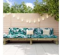 Tonture Lot de 2 canapés de jardin centraux - 120 x 80 cm - Bois de pin imprégné sous pression - Structure en bois robuste avec dossier modulable et extensible - Pour terrasse, balcon et extérieur