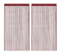 Tonture Lot de 2 rideaux à fils, 140 x 250 cm, bordeaux, en polyester, avec passant, lavable, découpable, brise-vue, séparateur de pièce, rideau de fenêtre, rideau de porte