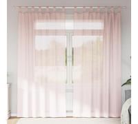 Tonture Lot de 2 rideaux en voile avec passants, rose clair, 140 x 225 cm, semi-transparents, opaques, brise-vue, protection solaire, thermique, pour salon, chambre à coucher, chambre d'enfant, balcon