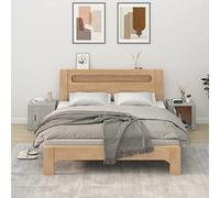 Tonture Lot de 2 tables de chevet en bois gris béton - 50 x 39 x 47 cm - Avec tiroir de rangement - Étagère pour salon, bureau, couloir, atelier, armoire multi-usages
