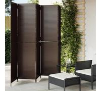 Tonture Lot de 5 paravents pliables et autonomes en rotin synthétique marron pour salon, chambre à coucher, bureau avec cadre en acier revêtu par pulvérisation 245 x 200 cm