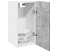 Tonture Lyon Armoire suspendue en bois gris béton 30 x 31 x 60 cm avec porte d'espace de rangement pour cuisine, salle à manger, organiseur pour vaisselle, micro-ondes, bar à café