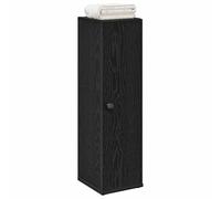 Tonture Meuble de Salle de Bain Noir avec Porte-Rouleau, Rangement Compact en Bois d'ingénierie 20,5x22x72 cm pour Toilette WC, Salle d'eau, Maison ou Appartement