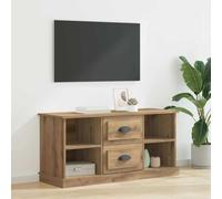 Tonture Meuble TV chêne Artisanal 99,5 x 35,5 x 48 cm Bois d'ingénierie avec tiroirs et étagères, Rangement Salon Moderne scandinave Design Industriel, Support pour écran multimédia et Jeux