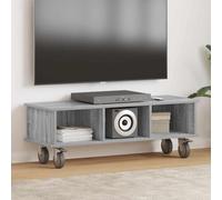 Tonture Meuble TV Gris Sonoma en Bois d'ingénierie 100 x 35 x 35 cm avec Rangement, Support Table pour Salon et Chambre, Design Moderne Scandinave, Console Multifonction avec Cache Câble et Niche