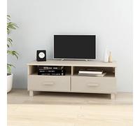 Tonture Meuble TV Marron Miel en Bois Massif de pin 106x40x40 cm avec tiroirs et Compartiments, Rangement pour Salon séjour, Support pour écran et appareils multimédia