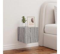 Tonture Meuble TV Mural Sonoma Gris avec lumières LED RGB, Bois d'ingénierie 30,5x35x30 cm, Rangement Porte, Support Suspendu pour Salon Chambre, Design Moderne scandinave, Console Multifonction