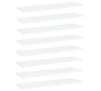 Tonture Panneaux de bibliothèque 8 pièces Blanc 100x30x1,5 cm Aggloméré pour Meuble Rangement Livre Manga BD décoration Salon Bureau Chambre Enfant