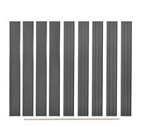 Tonture Panneaux de clôture en composite bois-plastique gris 9 pièces 170 cm avec profil en aluminium pour jardin extérieur terrasse balcon piscine barrière de sécurité