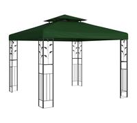 Tonture Pavillon 3 x 3 x 2,68 m Vert en Polyester et Aluminium avec Toit à Lamelles Manuel, Abri Extérieur pour Jardin Terrasse Patio, Protection Soleil Pluie Vent, Pergola Kiosque Tonnelle