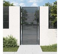 Tonture Portail de jardin anthracite en acier - 100 x 175 cm - Verrouillable avec serrure et poignée - Grille galvanisée - Portail de cour robuste pour clôture, entrée et terrasse