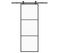 Tonture Porte coulissante verre ESG 76x205 cm avec kit quincaillerie acier noir, aluminium durable, installation facile, ouverture silencieuse, design moderne pour maison et appartement